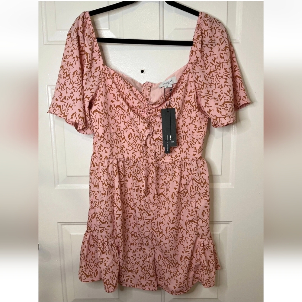 ASOS Pink and Brown Patterned Jumpsuit